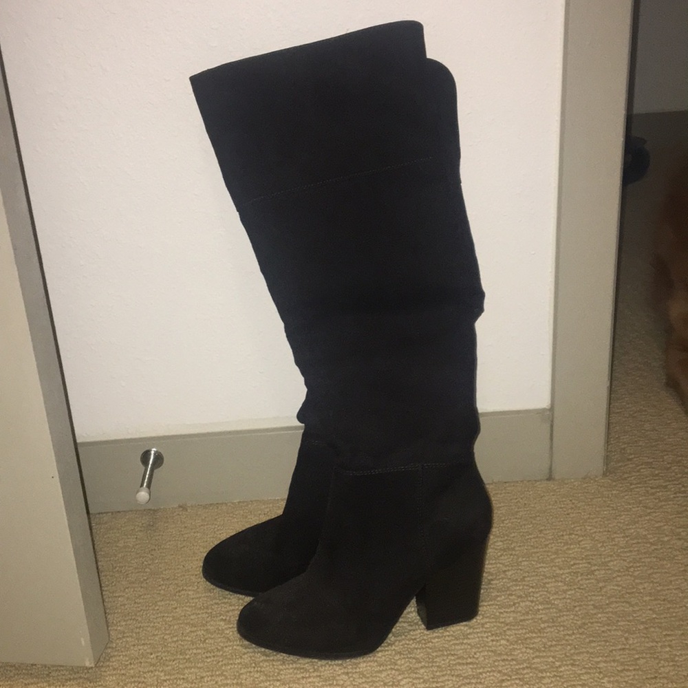 Suede black Over the Knee boots